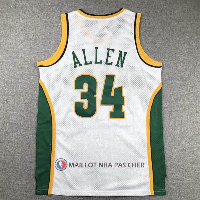 Maillot Seattle Supersonics Ray Allen NO 34 Mitchell & Ness 2006-07 Blanc
